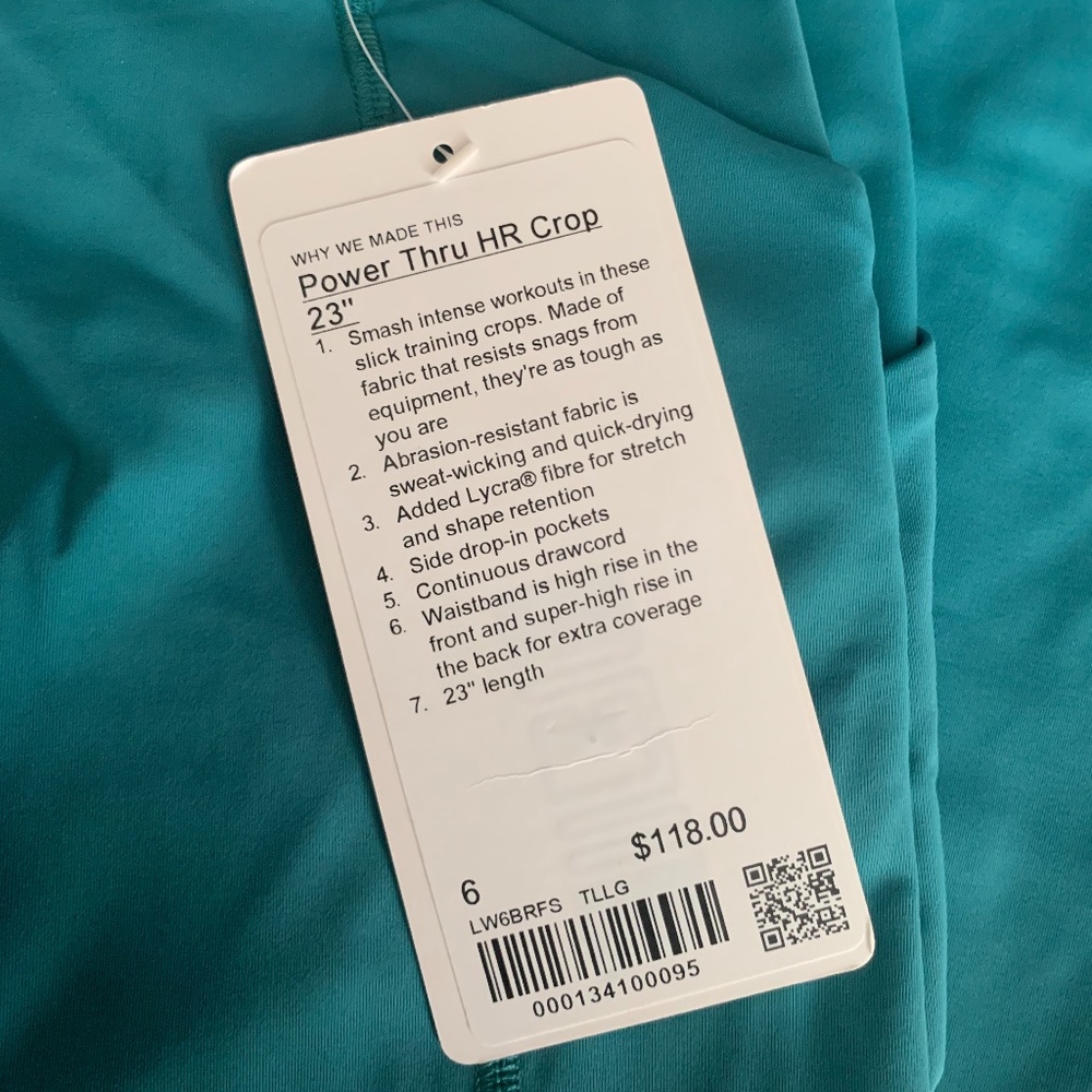 Lululemon Power thru Hr Crop leggings